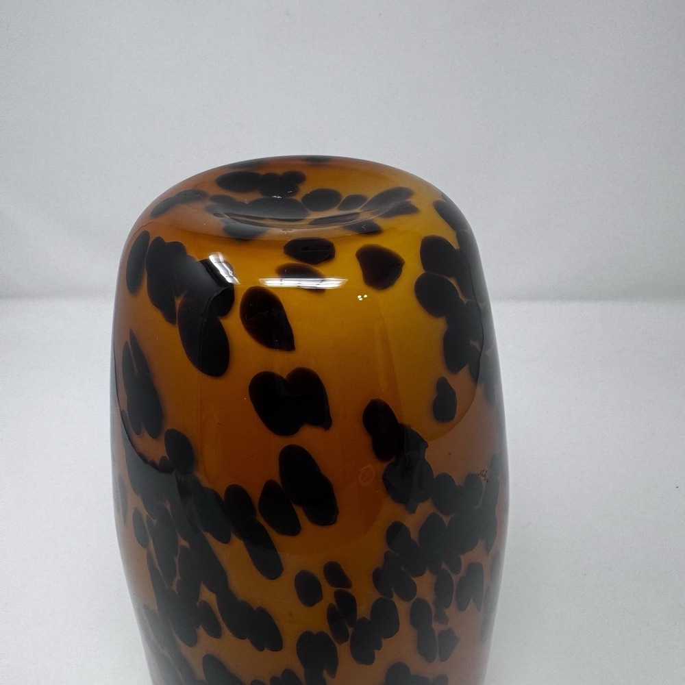 Tortoise shell swirled vintage vase, cheetah, spotted dots - Picture 5 of 7